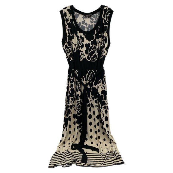 Lily Black Beige Floral Stretchy Maxi Dress | Plus Size 3X - Picture 1 of 10